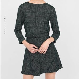 Zara Belted Tweed Dress